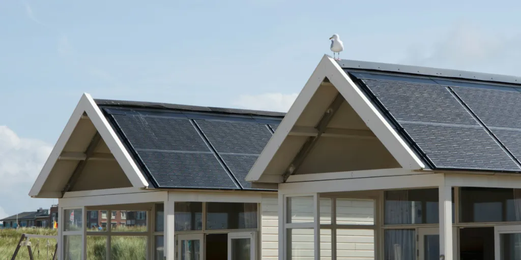 Homes with solar roof shingles