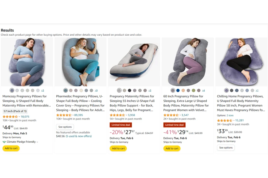 Las almohadas de maternidad más vendidas.