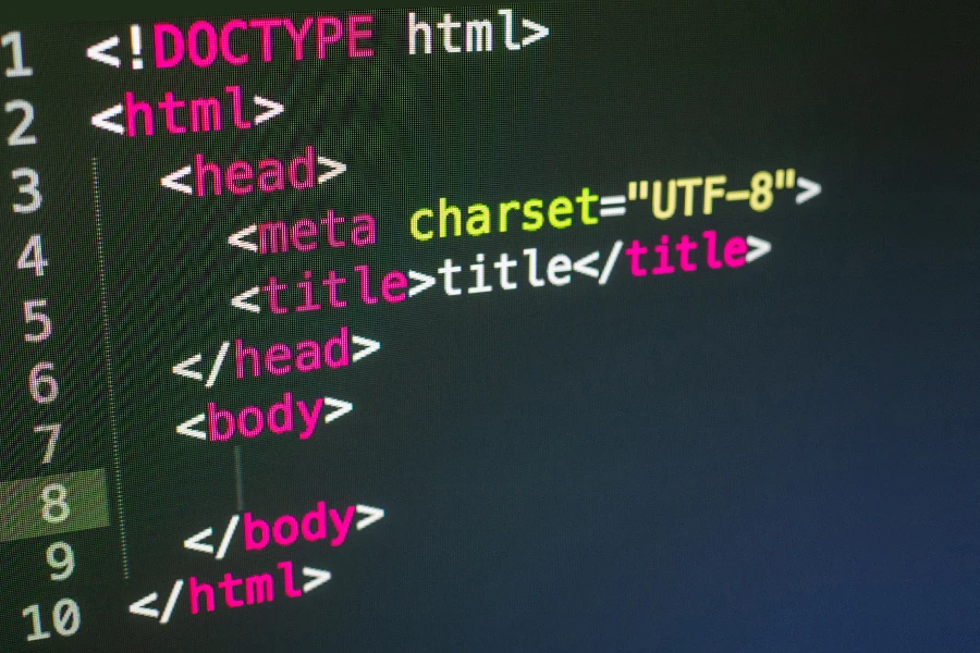 HTML-код, показывающий разницу между заголовком и телом