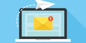 Illustration showing email being sent