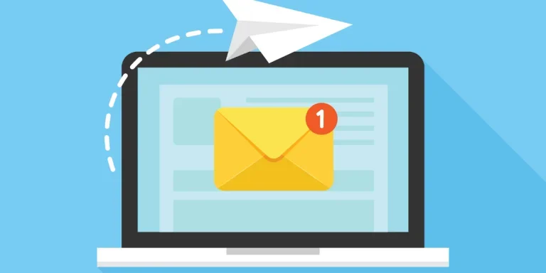 Illustration showing email being sent