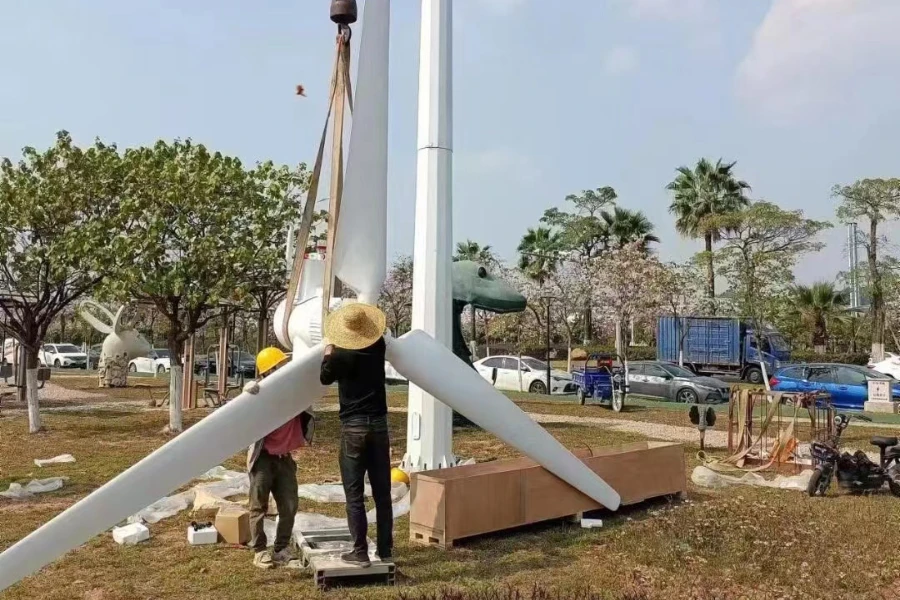 Installation einer 5-kW-Windkraftanlage