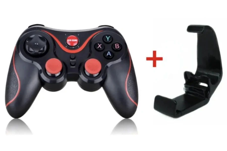 Mobile phone game controller with phone clip