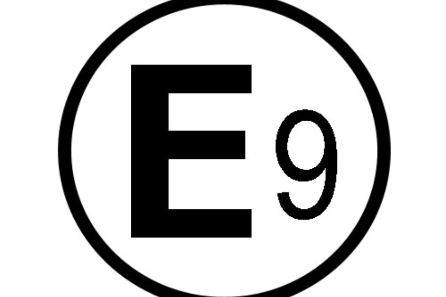 The logo of the E-mark European certification
