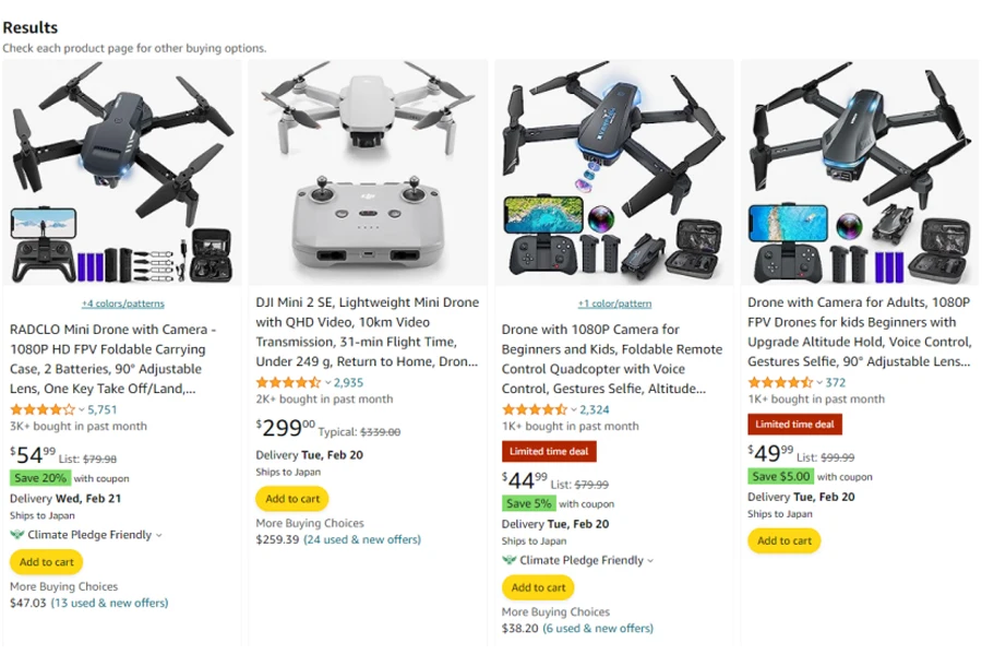 самые продаваемые дроны для начинающих в США