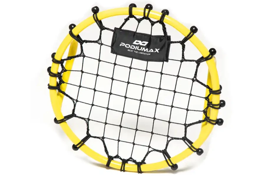 Yellow and black volleyball rebounder training equipment