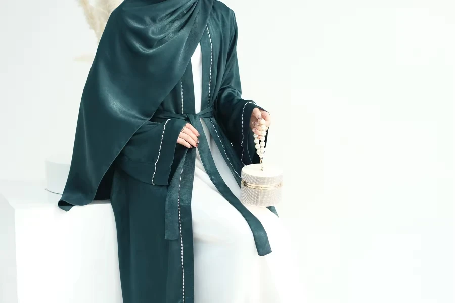 4. Eid Loriya Diamond Cardigan Abaya