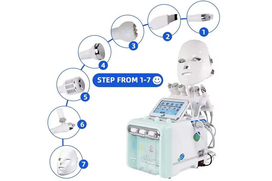 Máquina facial de dermoabrasión con chorro de oxígeno Hydra 6 en 1