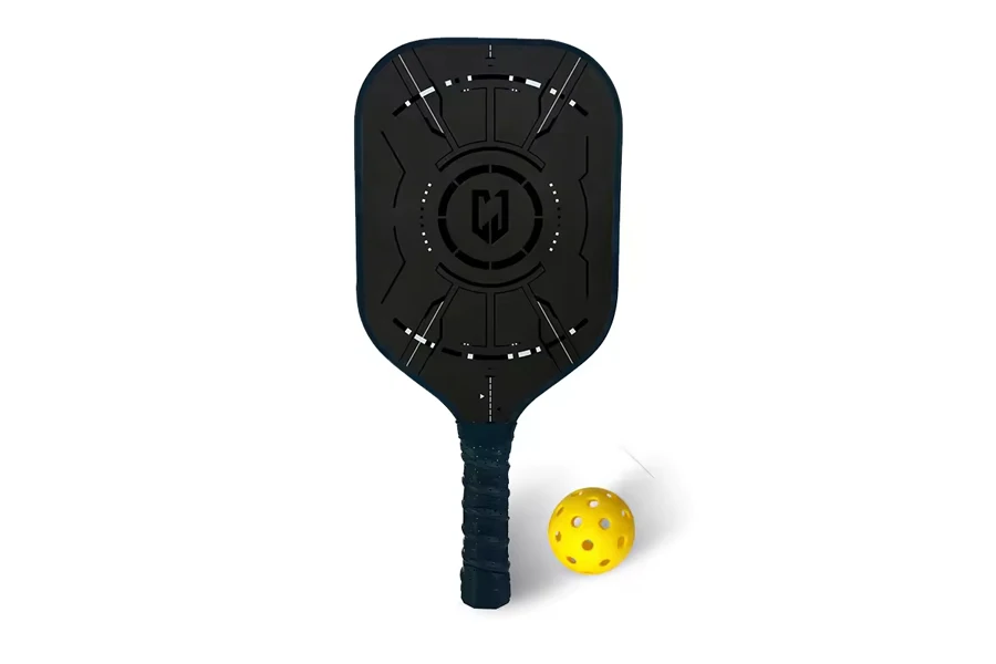 6. 2024 New Design JUCIAO 100 Tons Hot Press Raw Carbon Fiber Graphite Frosted Surface Pickleball Paddle