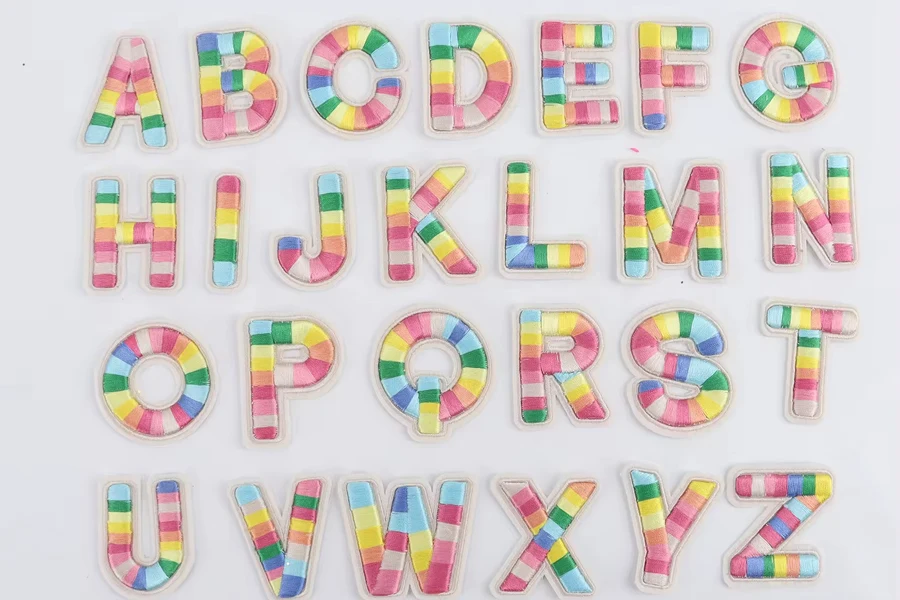9.  Keymay Rainbow Chenille Stick-On Letters for DIY Projects