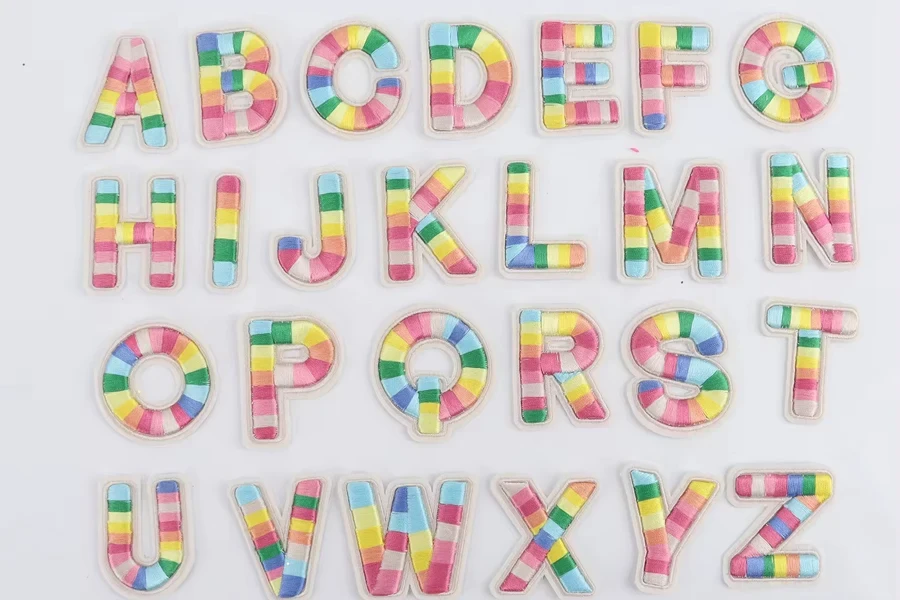 9.  Keymay Rainbow Chenille Stick-On Letters for DIY Projects