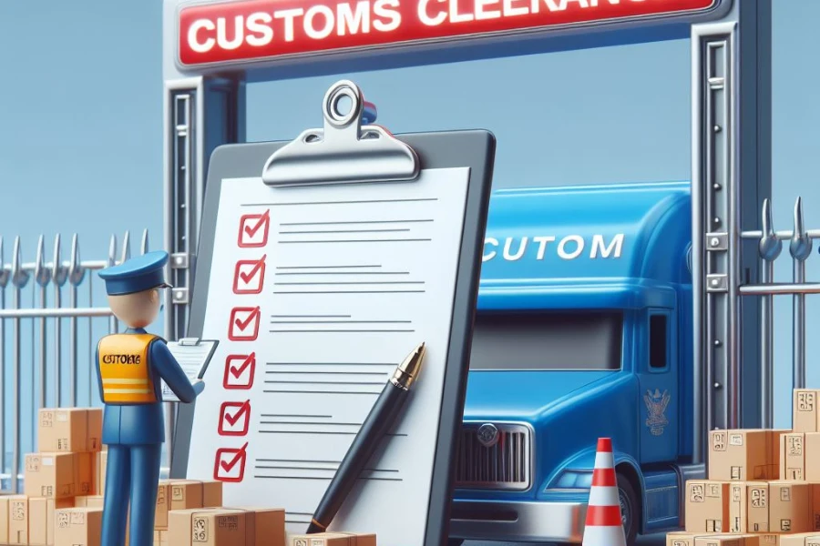 A customs broker checking and authorizing the clearance of goods.jpg