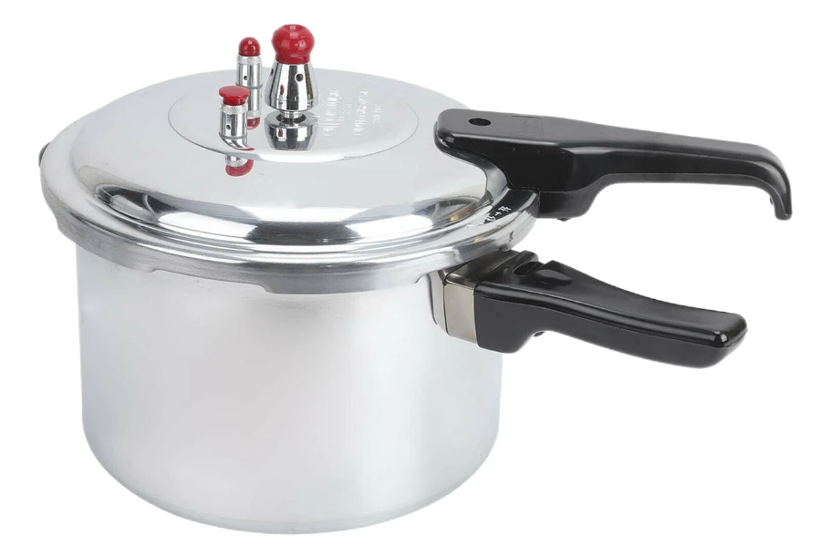 A pressure cooker pot with a white background