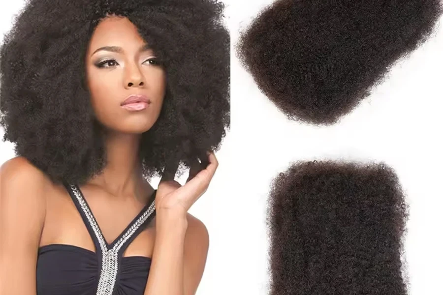 Ekstensi Rambut Manusia Afro Kinky Remy untuk Wanita Kulit Hitam