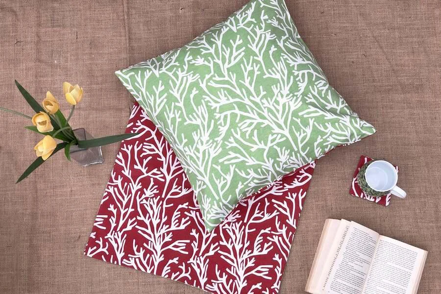 Branch-themed outdoor cushions