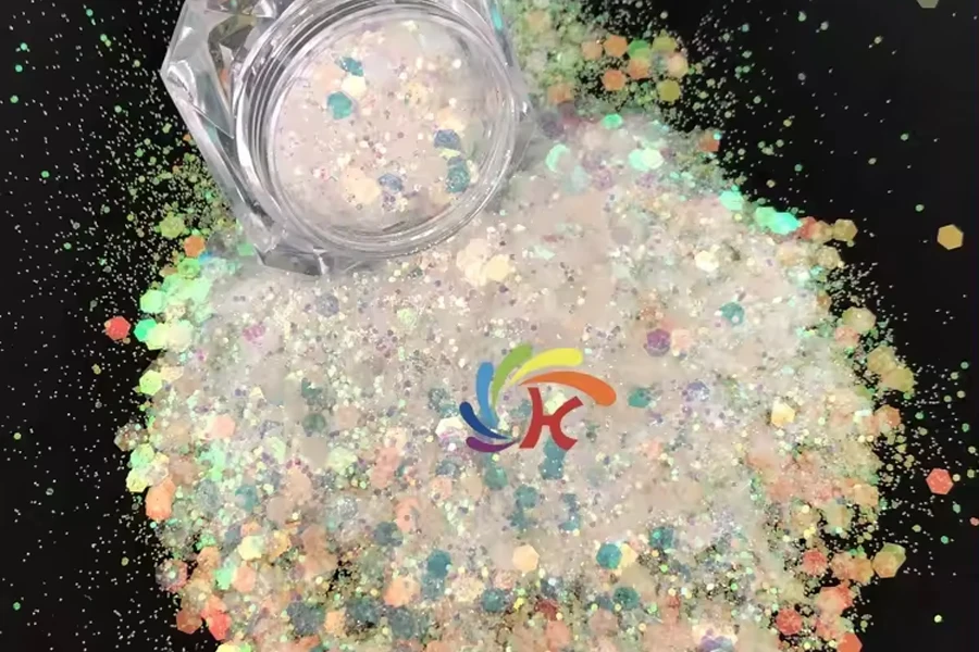 Glitter iridescente em massa, essencial para artesanato festivo
