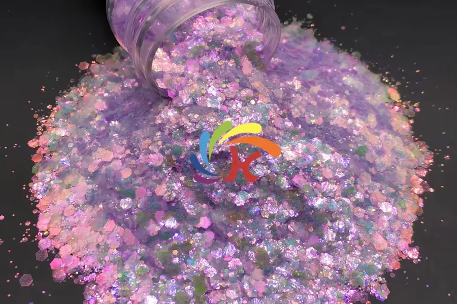 Nuovi glitter colorati arcobaleno in grandi quantità per creazioni festive
