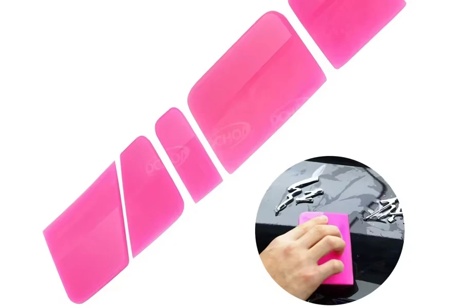 DCHOA 5pcs Pink Car Vinyl Wrap and PPF Squeegee Set