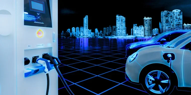 Electric car and EV car charging station