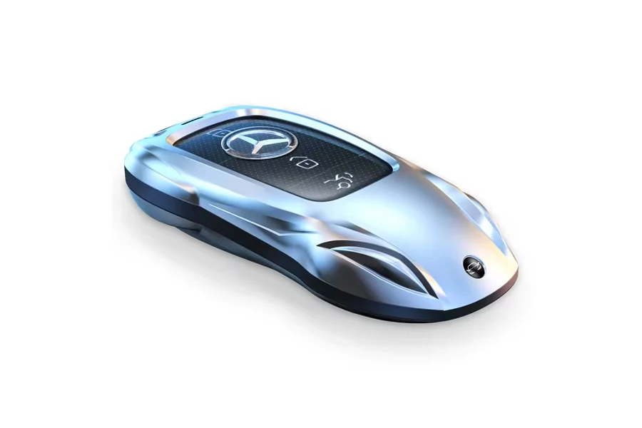 Elegant Benz-Compatible Car Key Case Zinc Alloy, Silicone, and TPU Blend