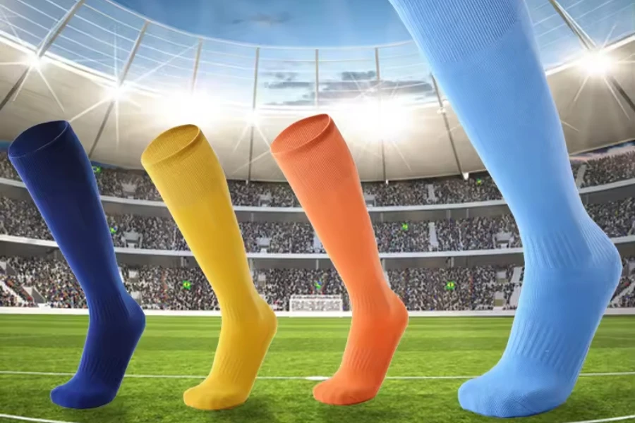 Fabrika Fiyatı Nefes Alabilen Unisex Diz Yüksek Basınçlı Futbol Çorapları