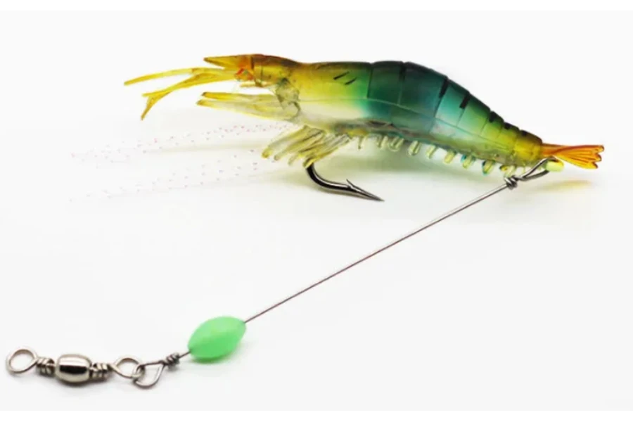 Leurre de pêche crochet intégré appât lumineux Kit de crevettes crevettes noctilucent pêche d'hiver pêche leurre de mer Sabiki plastique souple