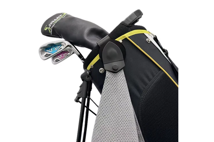 Almofada de pouso de metal para saco de golfe com clipe