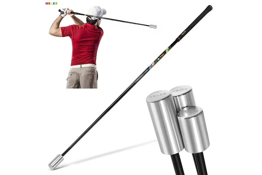 Trainer per swing con pesi da golf con feedback sonoro