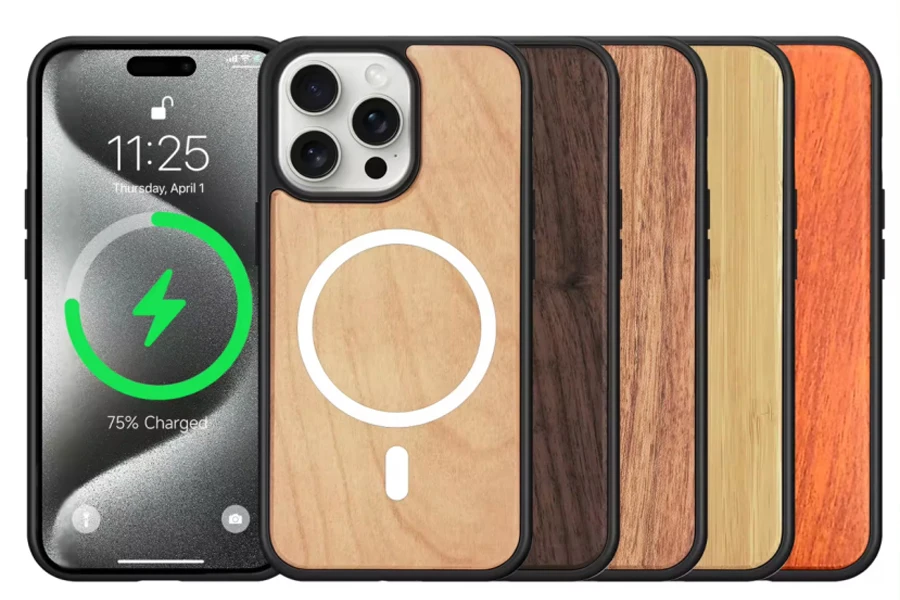 Capa de telefone magnética de madeira e bambu HOCAYU