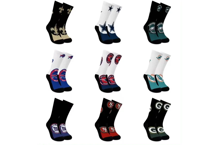 HUAYI Chaussettes de sport NF personnalisées pour les fans de football