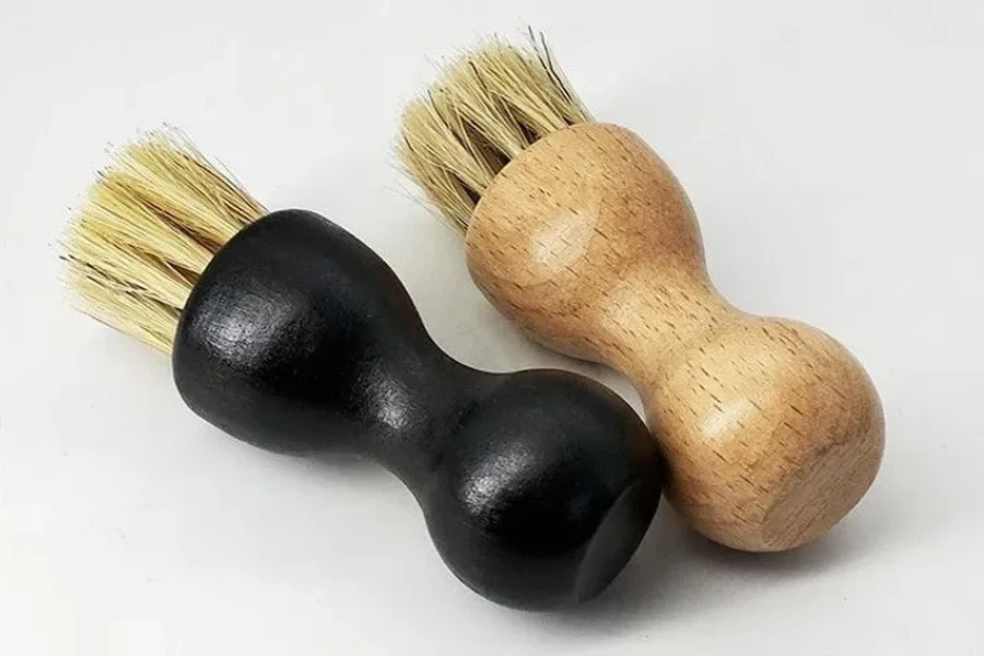 Mini brosse à chaussures en bois de vente chaude