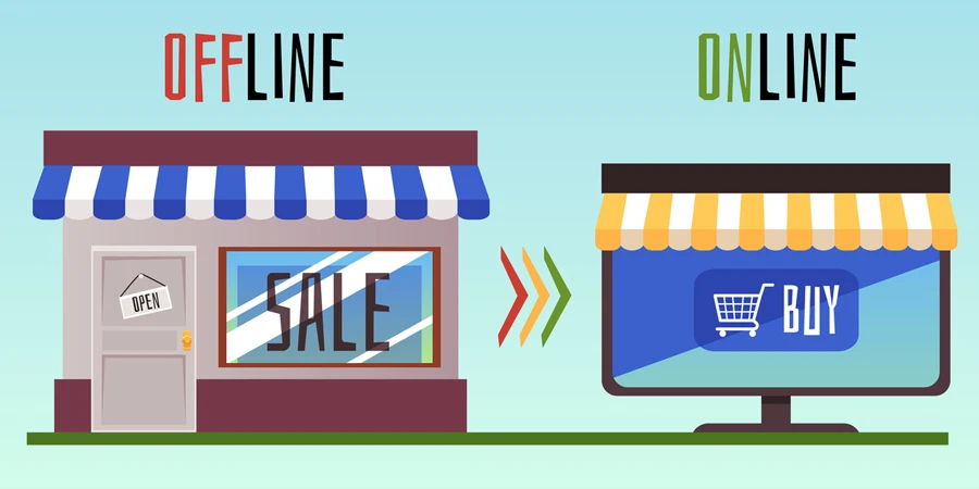 Gegenüberstellung und Unterschied zwischen Online- und Offline-Shop