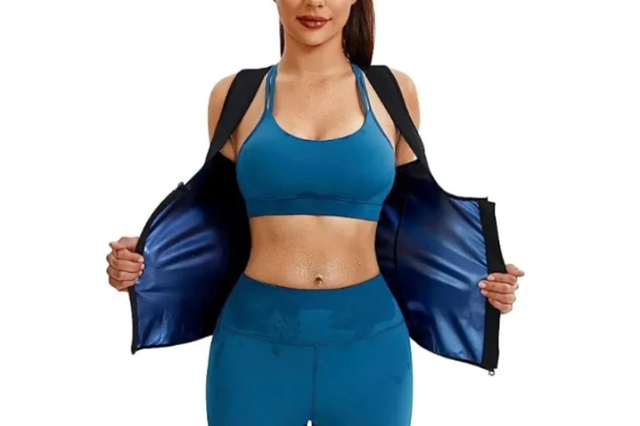 Gilet d'entraînement de taille pour costume de sauna pour dames