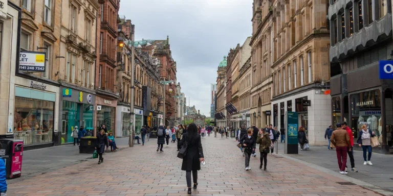 Pedestrian shoppers on Buchanan Street in Glasgow