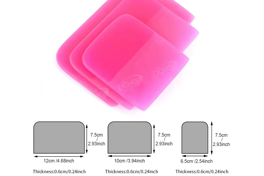 Kit di strumenti in gomma per tergipavimento PPF rosa per l'installazione di pellicole oscuranti per vetri
