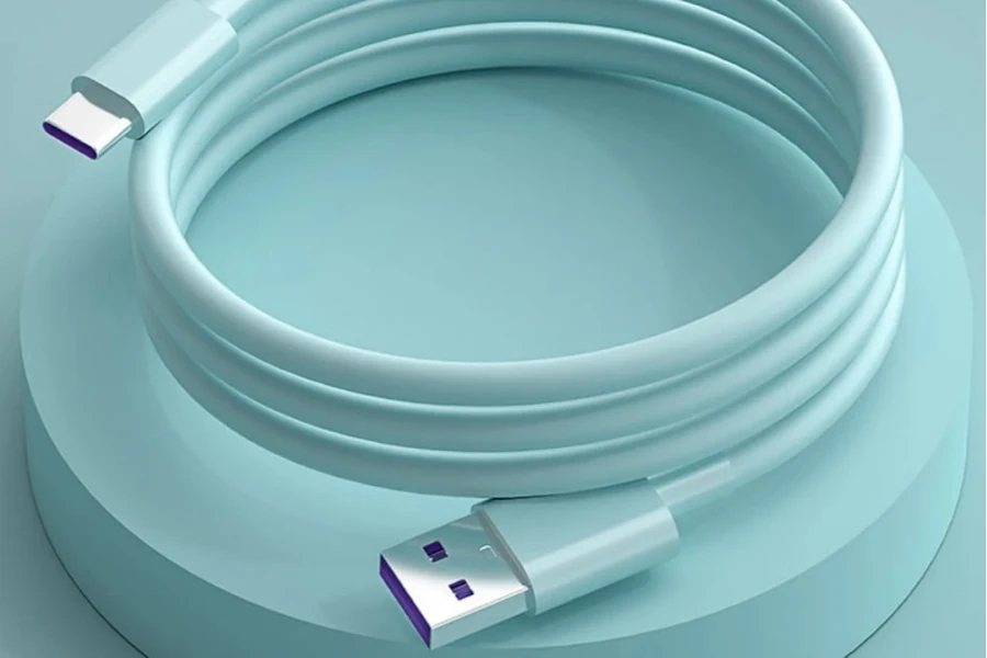 Kabel Data Pengisi Daya USB Tipe C 5A Pengisian Daya Super Cepat Populer