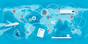 Shipping, logistic supply chain vector illustration