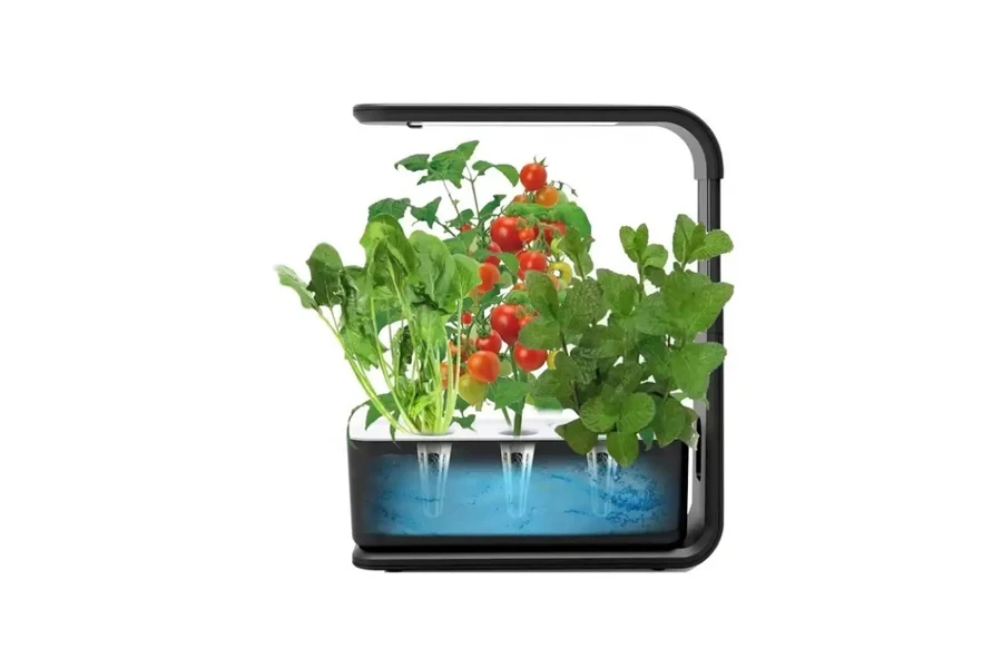 Smart indoor garden herb kit with three pods