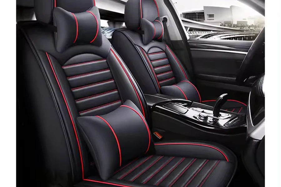 A elegância luxuosa universal do couro do plutônio das almofadas de assento de carro encontra o projeto dos esportes