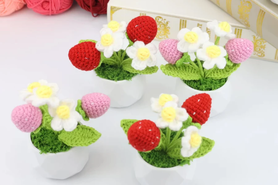 Wholesale 5.5CM SY Knitted Flower Pot