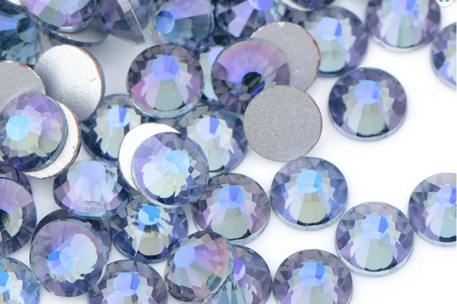 Paquete a granel al por mayor de diamantes de imitación de cristal transparente AB con fijación en caliente de piedra de cristal