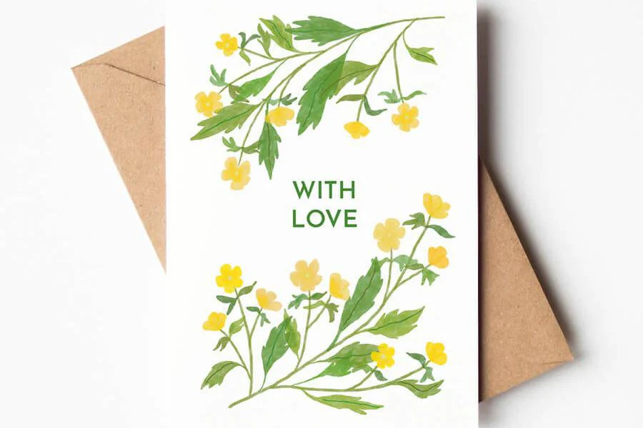 Dengan kartu ucapan cinta ramah lingkungan
