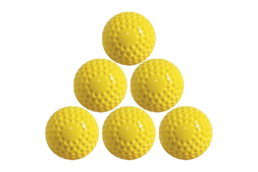 Bolas de beisebol para máquina de arremesso com covinhas amarelas ZHENGJIA