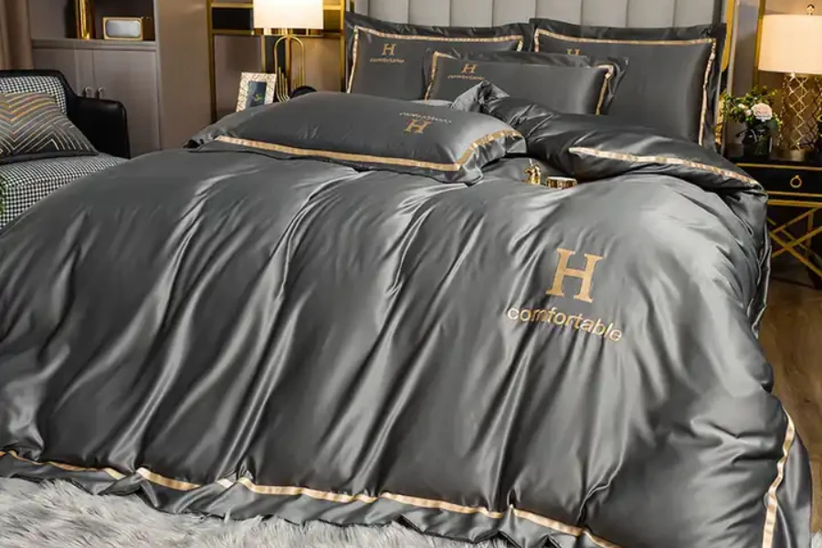A beautifully embroidered duvet cover