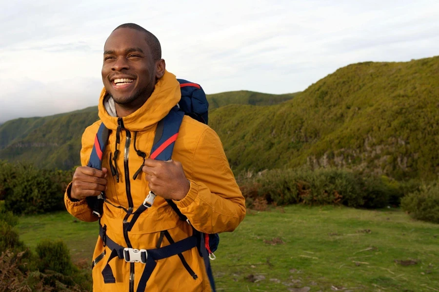 a smiling hiker