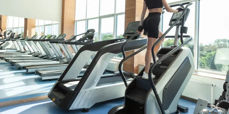 a stair climber on the right