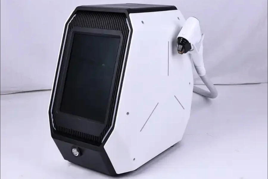 Ein Ultraschall-Schönheitsgerät auf einer weißen Plattform