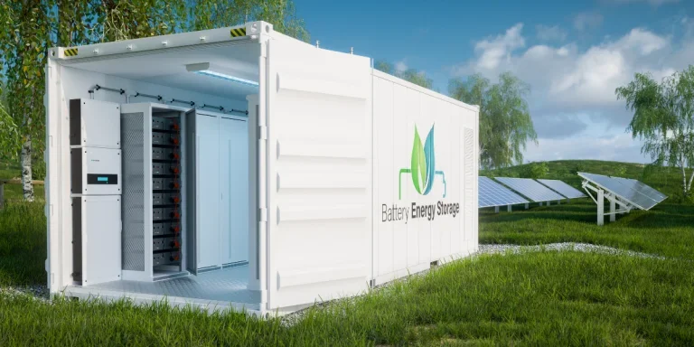 Battery modules for power storage at a photovoltaic power plant