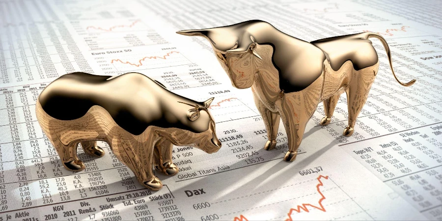 bull and bear on stock market
