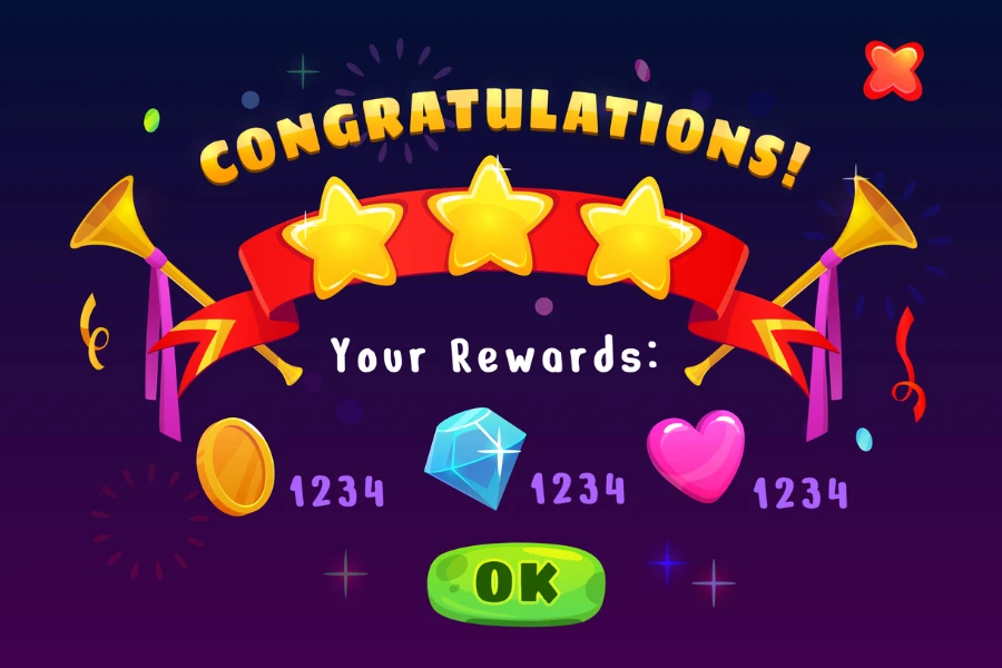 Concept photo of game achievement reward